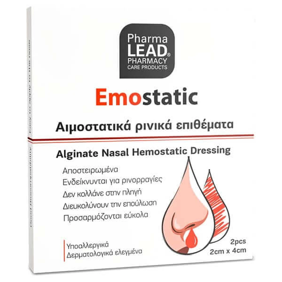 Pharmalead | Compresses nasales hémostatiques | 2 pièces