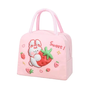 5,5 Liter, bernsteinfarben | Isolierte Lunch-Tasche in Rosa mit Erdbeer-Motiv
