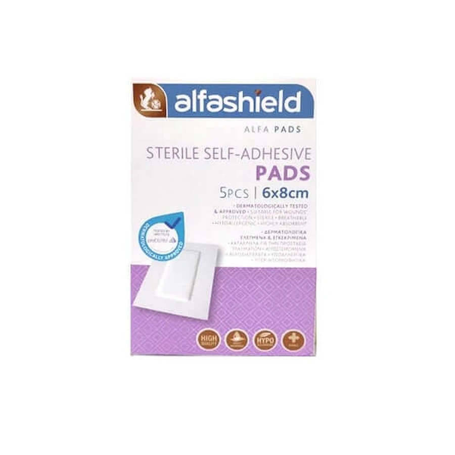 Alfashield | Steriele hechtpleisters, 6 x 8 cm | 5 stuks
