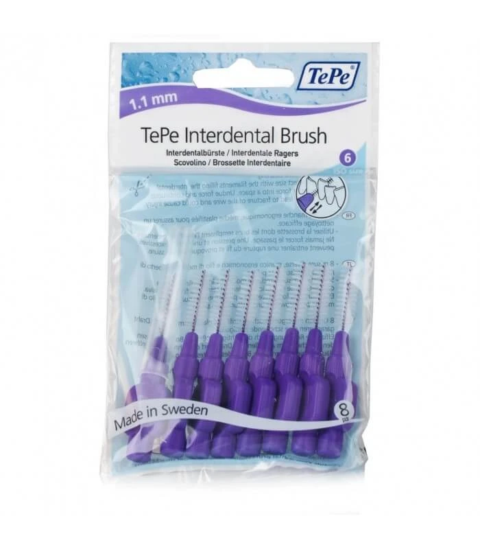 Tepe | Interdental Brush 1.1 mm | Purple Interdental Brush | 8 pcs