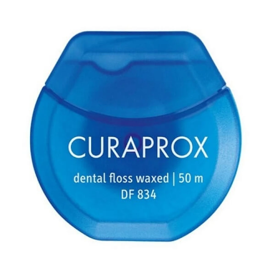Curaprox | DF 834 Gewaxte tandzijde | Gewaxte tandzijde met mintsmaak | 1 x 50 m