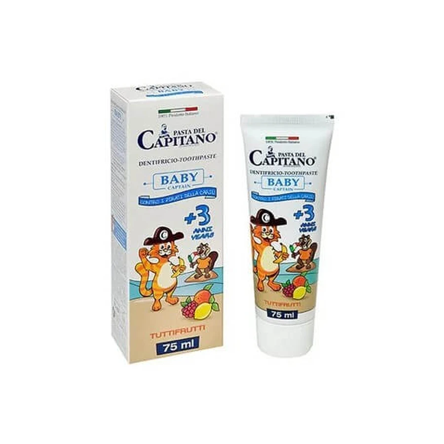 Pasta del Capitano | Baby Captain-tandpasta voor kinderen vanaf 3 jaar met tutti frutti-smaak | 75 ml