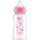 Dr. Brown's | Biberon en plastique anti-colique Options+ à col large avec tétine en silicone, 270 ml, dès la naissance, motif fleurs roses | 1 pièce