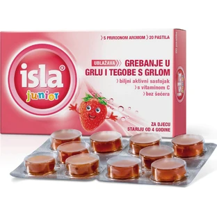 Isla | Pastillas para aliviar la garganta para niños pequeños, sabor a fresa | 20 unidades