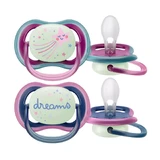 Avent | Ultra Air Nighttime | Sucet ortodontic din silicon | 6-18 luni | 2 buc.
