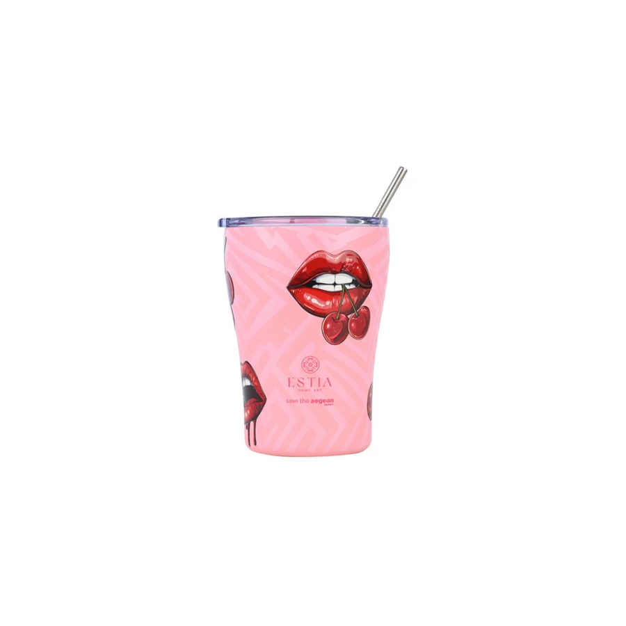 Estia | Mugs isothermes « Save The Aegean » Blush Pop | 350 ml