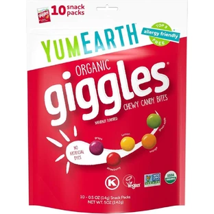 YumEarth | Bio-Giggles-Kaugummi-Häppchen | Bio-Kaugummi-Häppchen mit Fruchtgeschmack | 50 g