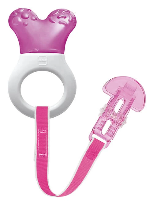 Mam | Mini Cooler & Clip Teething Ring for 2+ Months | Purple | 1 pc