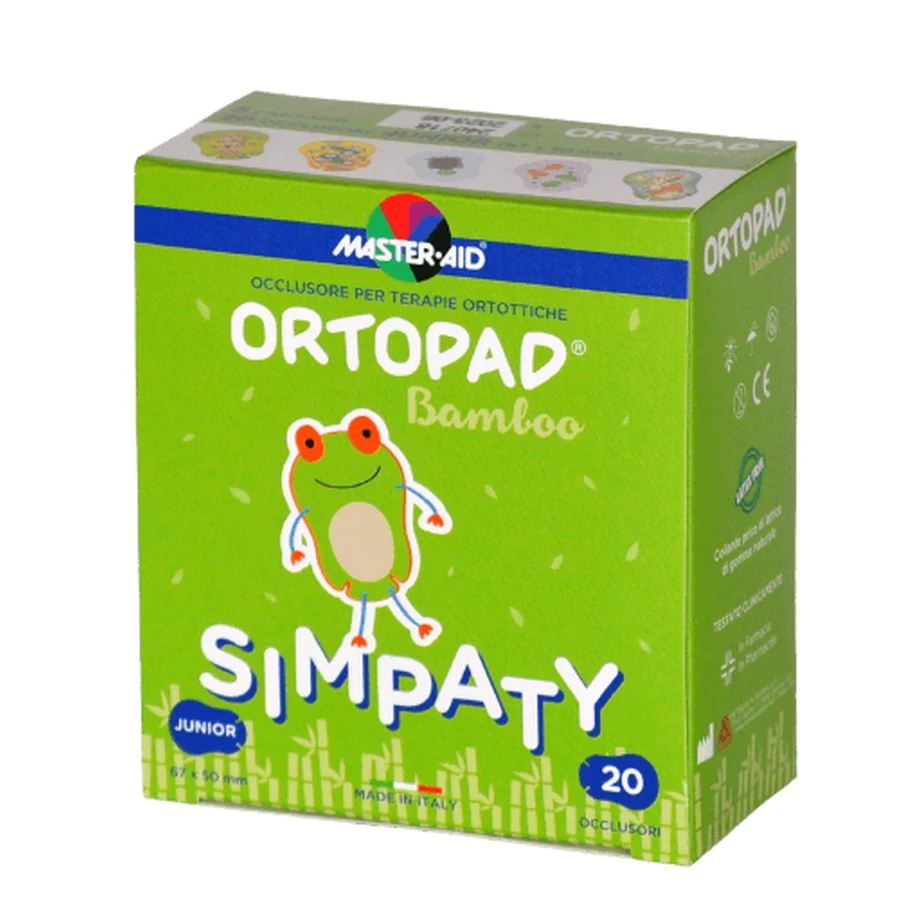 Master Aid | Parches oculares autoadhesivos Ortopad Simpaty para niños | Junior 67 x 50 mm | 20 unidades