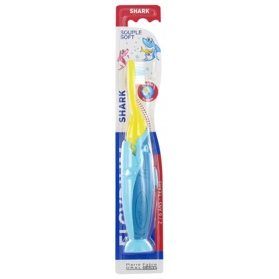 Elgydium | Kids Souple Soft Shark Children's Toothbrush for Ages 2–6 | 1 pc