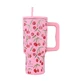 Estia | Gobelet en paille XL « Save The Aegean » Cherry Rose | 900 ml