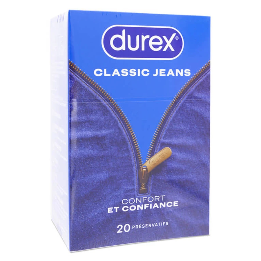 DUREX CLASSIC JEANS XL: COMODIDAD Y SEGURIDAD — 20 PRESERVATIVOS