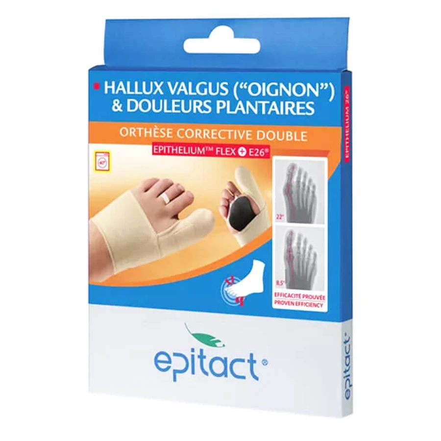 EPITACT CORRECTIEF ORTHOTISCH HULPMIDDEL VOOR DUBBELE HALLUX VALGUS EN PIJN, MAAT M