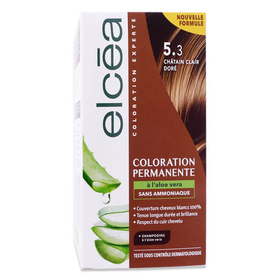 ELCEA DAUERHAARFARBE MIT ALOE VERA, HELLES GOLDBRAUN Nr. 5.3
