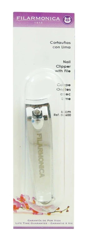 FILARMONICA NAIL CLIPPERS WITH FILE, 6 CM
