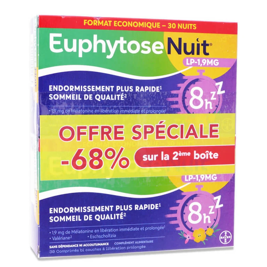 EUPHYTOSE NIGHT LP-1.9MG, PACK OF 2X30 TABLETS