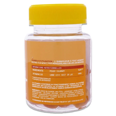 MIUM LAB VITAMIN D FOR CHILDREN 3 YEARS AND OLDER, SUGAR-FREE, 30 GUMMIES