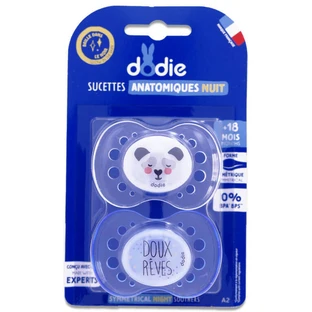 DODIE SUCETTES ANATOMIQUES NUIT BRILLANTES +18MOIS LOT DE 2