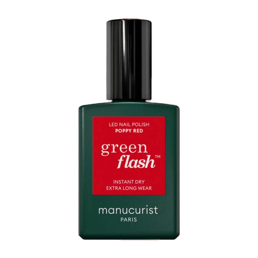 MANUCURIST GREEN FLASH POPPY RED NAIL POLISH 15ML