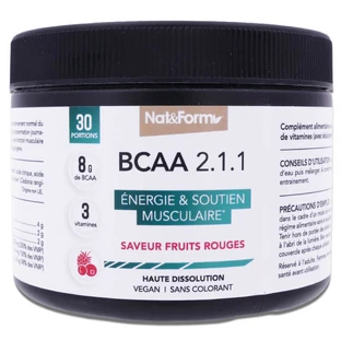 NAT & FORM BCAA 2.1.1, 30 SERVINGS, RED BERRY FLAVOR