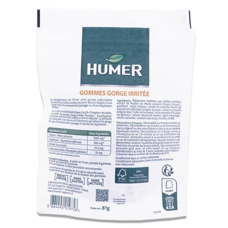HUMER LOZENGES FOR A SORE THROAT, 30 MINT-EUCALYPTUS LOZENGES