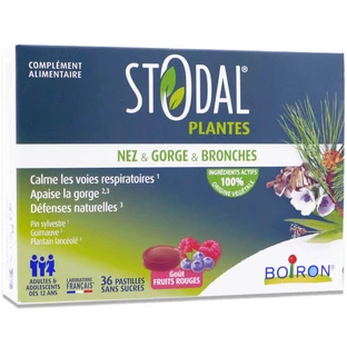 COMPRIMIDOS STODAL PARA LA NARIZ, LA GARGANTA Y LOS BRONQUIOS — SABOR A BAYAS ROJAS — 36 COMPRIMIDOS