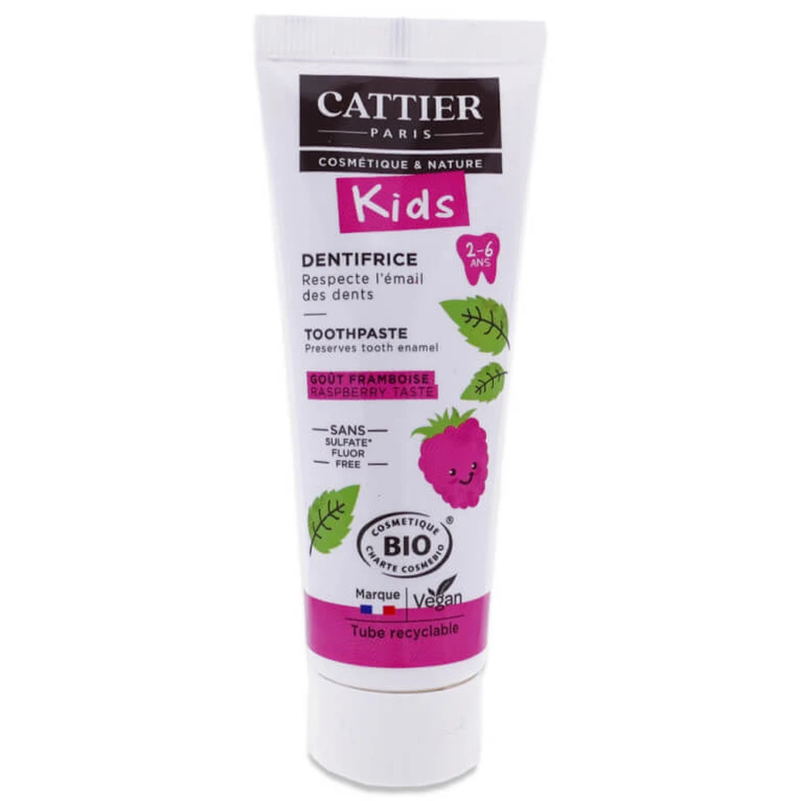 CATTIER BIO-ZAHNPASTE FÜR KINDER, HIMBEERGESCHMACK, 50 ML