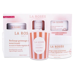 LA ROSEE BODY SCRUB SET + REFILL + CANDLE