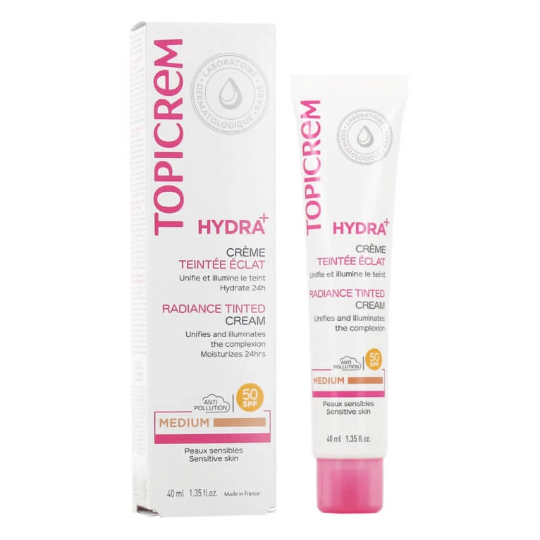 TOPICREM HYDRA+ CR TINTED RADIANT MEDIUM SPF 50 40 ML