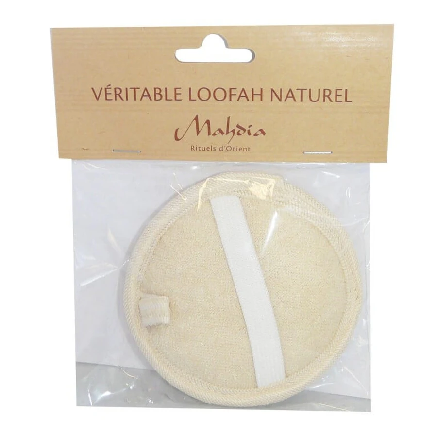 MAHDIA ECHTE NATUURLIJKE LOOFAH RONDE MASSAGESPONS 10 CM