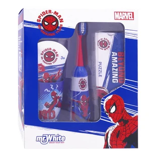 MR WHITE SPIDER-MAN GIFT SET: TOOTHBRUSH + TOOTHPASTE + CUP