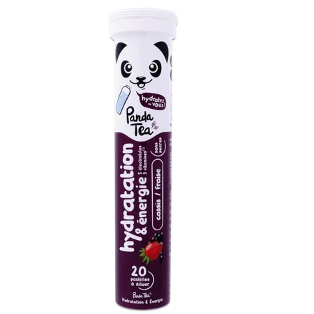 PANDA TEA HYDRATATIE & ENERGIE ZWARTE BES-AARDBEI 20 TABLETTEN