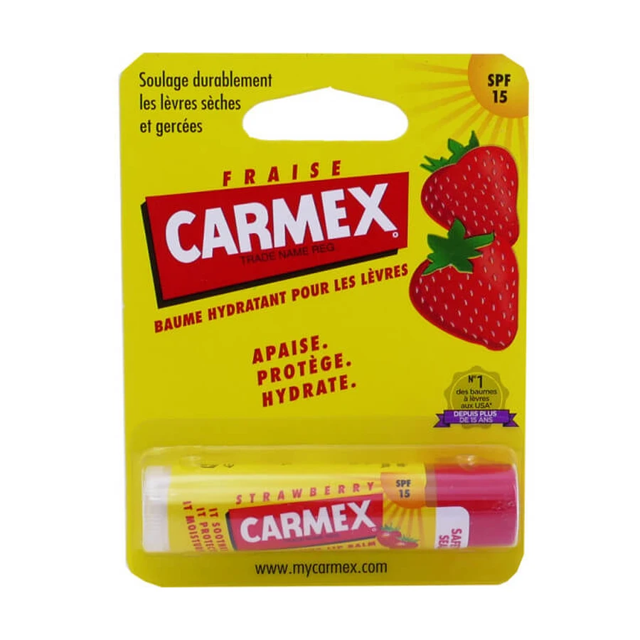 BÁLSAMO LABIAL CARMEX DE FRESA SPF 15 4,9 ML
