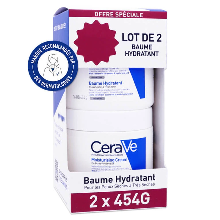 CERAVE HYDRATERENDE BALM VOOR DE DROGE HUID, VERPAKKING VAN 2 X 454 G