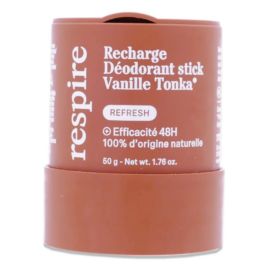 DESODORANTE EN BARRA RESPIRE RECHARGE DE VAINILLA Y TONKA, 50 G