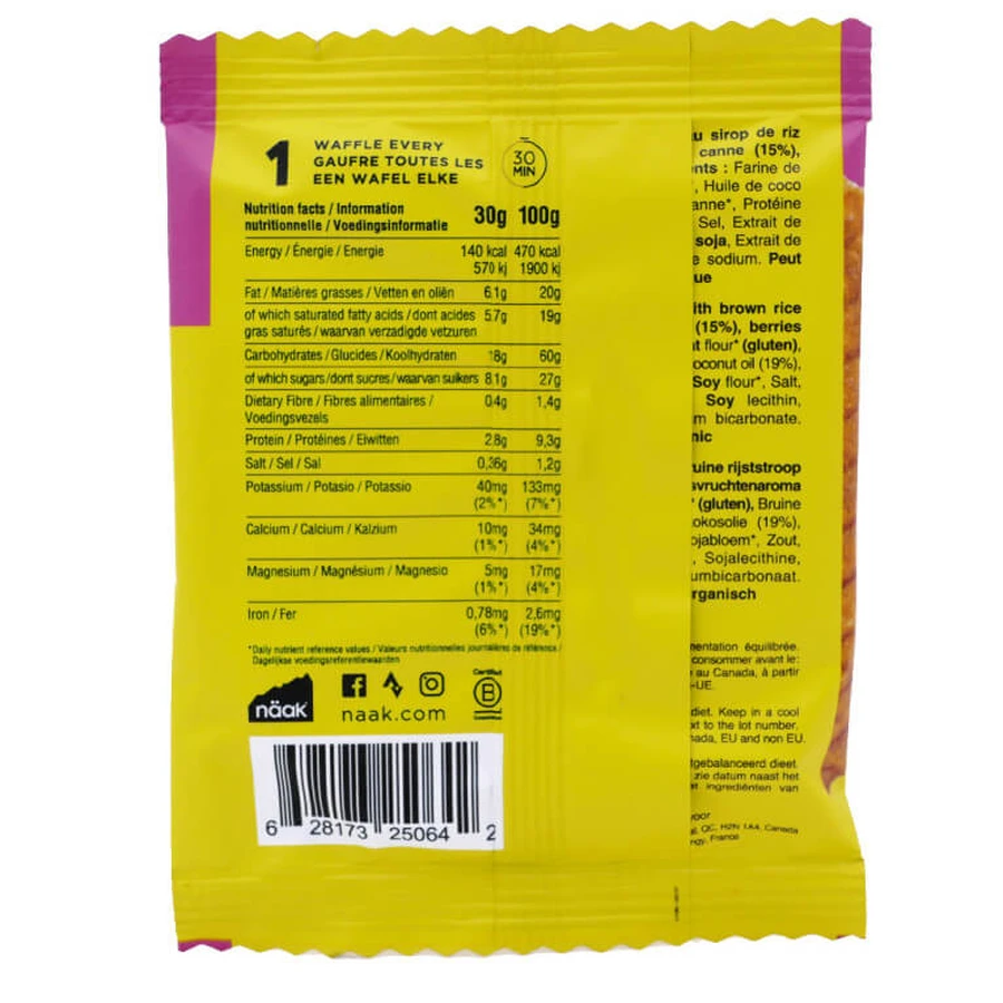 NAAK ULTRA ENERGY WAFEL MET RODE BESSEN-SMAAK 30 G