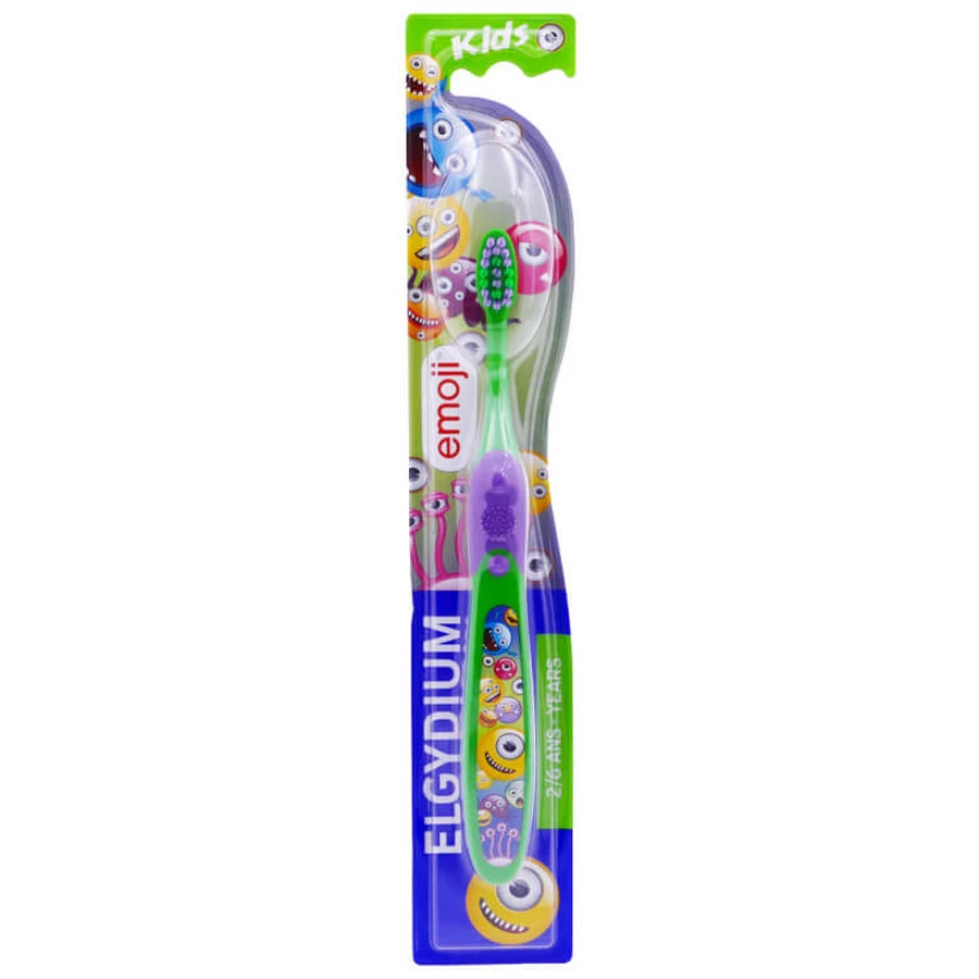 CEPILLO DE DIENTES ELGYDIUM KIDS EMOJI PARA NIÑOS DE 2 A 6 AÑOS: MONSTRUO