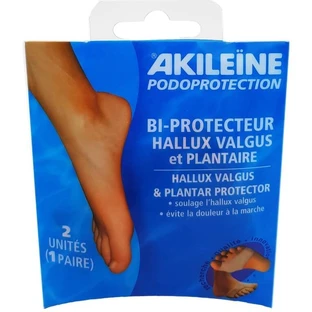 AKILEINE: PROTECCIÓN DOBLE PARA EL HALLUX VALGUS Y APOYO PLANTAR, 1 PAR