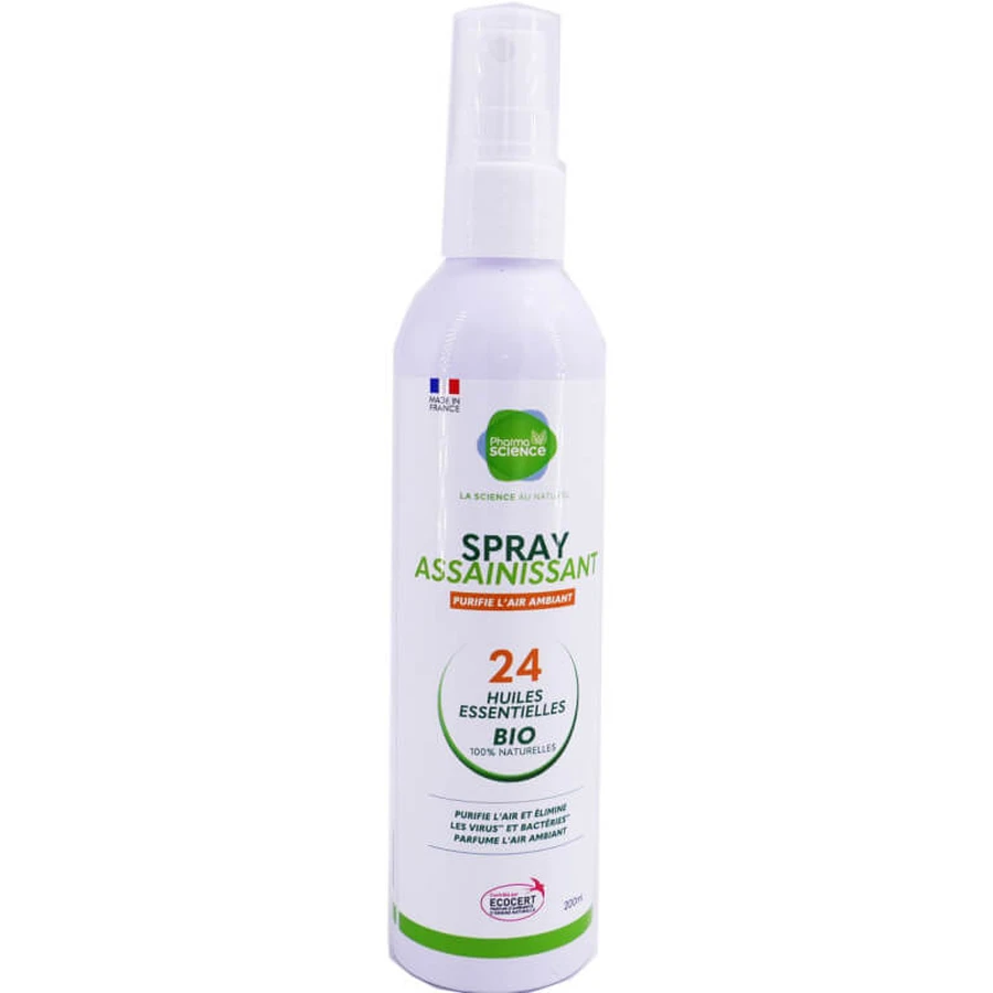PHARMASCIENCE BIOLOGISCHE DESINFECTIESPRAY MET 24 ESSENTIËLE OLIËN, 200 ML