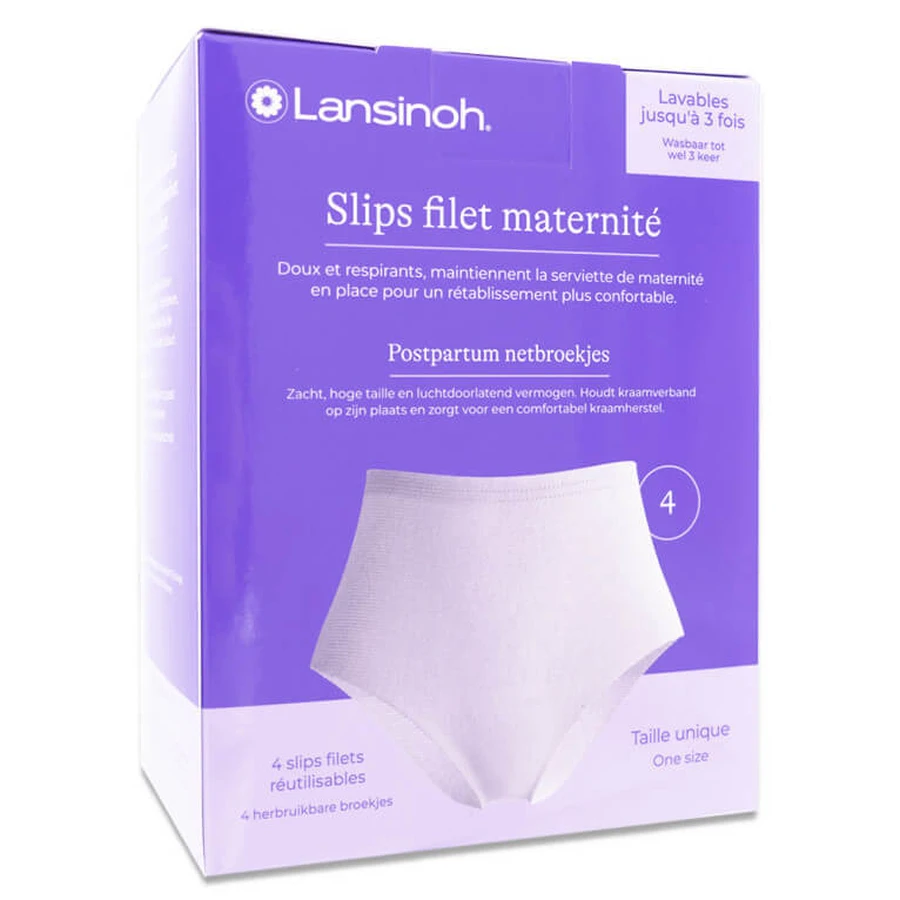 LANSINOH ZWANGERSCHAPSONDERBROEKJES VAN MESH, SET VAN 4