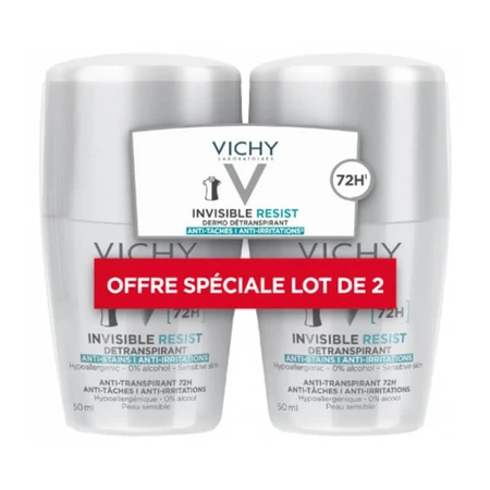 VICHY INVISIBLE RESIST 72H DEODORANT, VERPAKKING VAN 2 X 50 ML