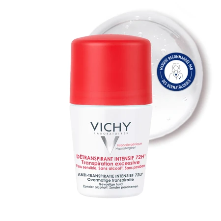 VICHY ANTITRANSPIRANTE INTENSIVO DE 72 HORAS PARA PIEL SENSIBLE, 50 ML