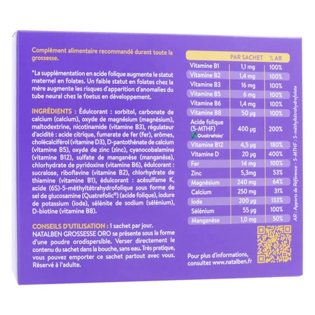NATALBEN PREGNANCY ORO 28 SOBRES, SABOR A LIMÓN