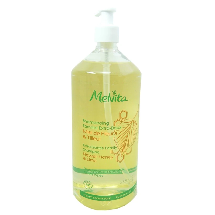 CHAMPÚ FAMILIAR MELVITA CON MIEL DE FLORES Y TILO, 1 L