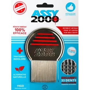 ASSY 2000 PEIGNE ANTI-POUX EN ACIER TREMPE