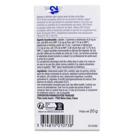 CB12 BOOST 10 EUCALYPTUS WITTE KAUWGOM