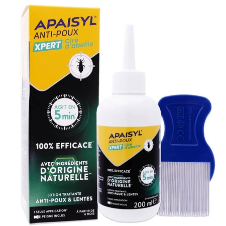 APAISYL XPERT Bienenwachs-Lotion gegen Läuse 200 ml + Kamm