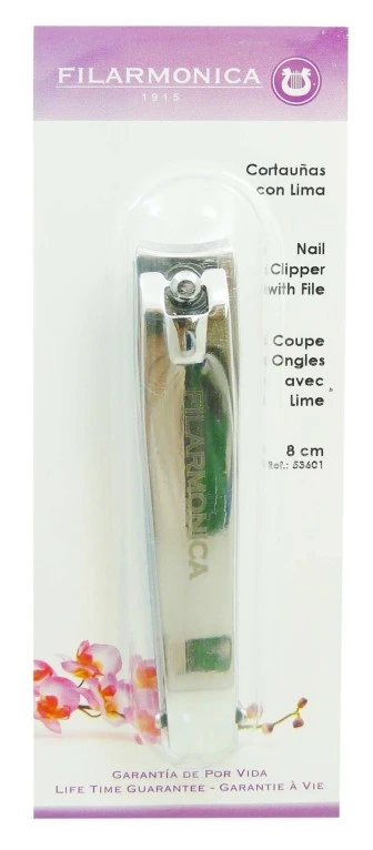 FILARMONICA NAIL CLIPPERS WITH FILE, 8 CM