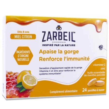 ZARBEIL 24 pastile pentru gât, pentru întărirea imunității, cu miere și lămâie