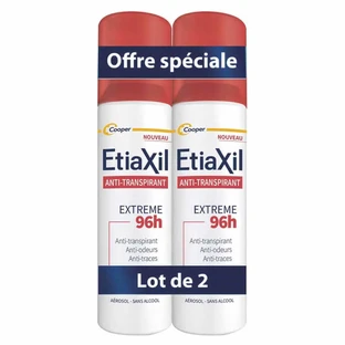 ETIAXIL DEODORANT ANTI-TRANSPIRANT 96H LOT DE 2X150ML